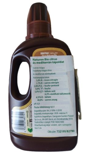 NATUREN® Bio citrus és mediterrán növény tápoldat 500 ml